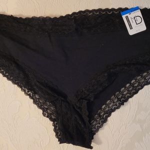 Nwt NEW DIRECTIONS INTIMATES HIPSTER XL BLACK LACE PANTIES